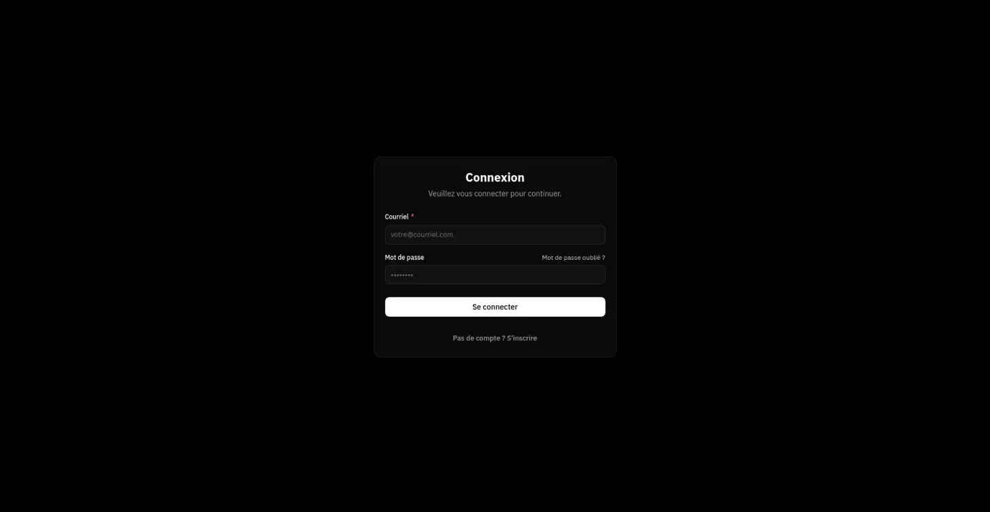 La page de connexion livrée par le core